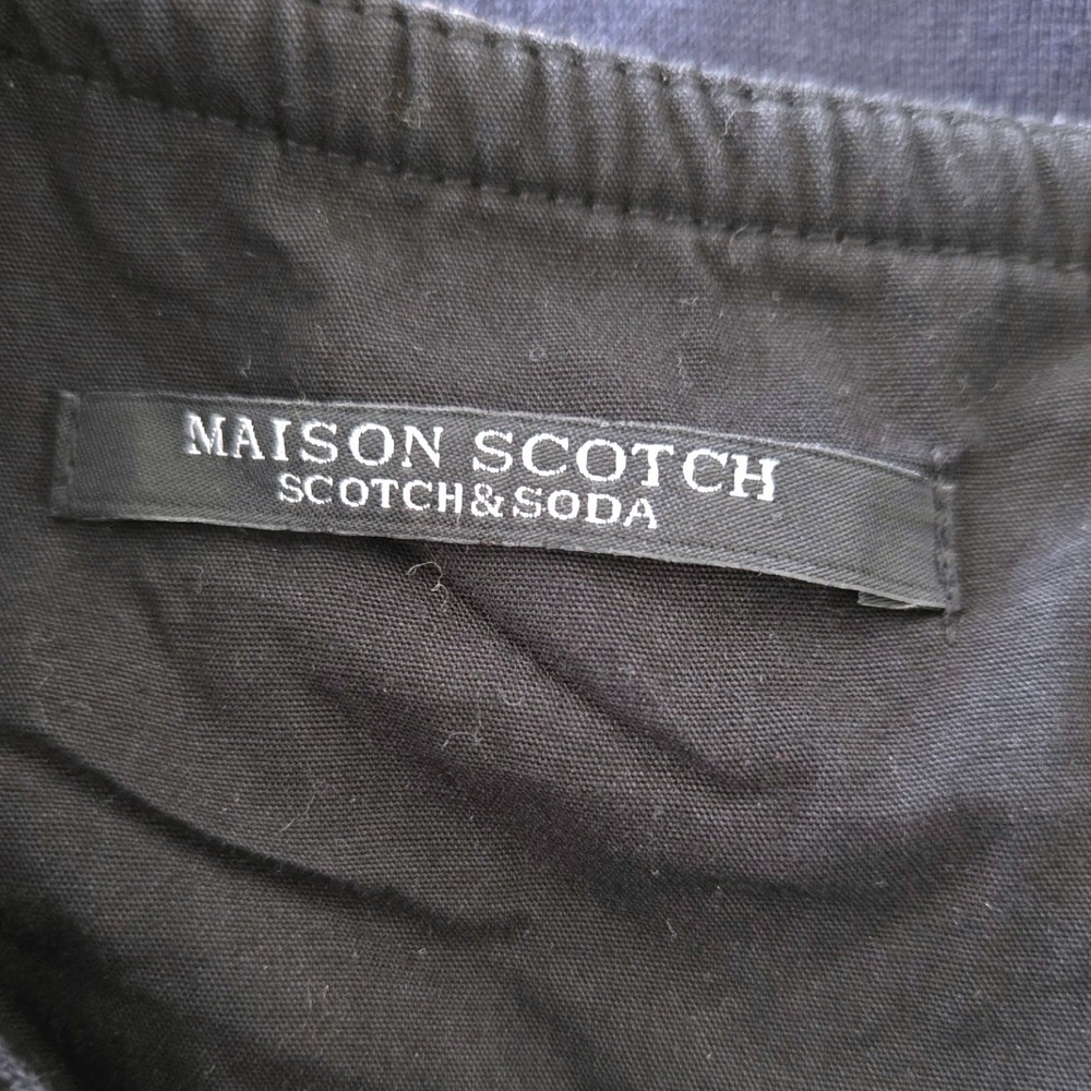 Maison Scotch & Soda Navy Blue Long Sleeve Sheath Dress Metallic Trim Size 2 - Picture 6 of 10